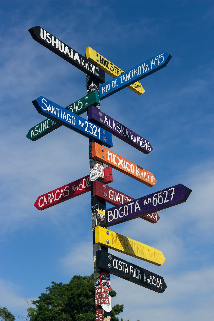 assorted color signages
